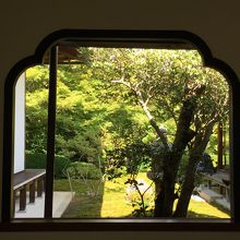 本堂の窓からの景色