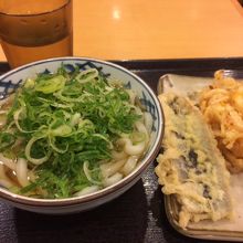 かけうどんにはネギを一杯乗せていただきます。