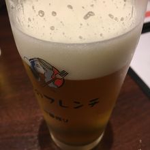 おビールで乾杯