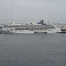 対岸の桟橋に停泊しているスーパースターヴァーゴ