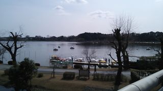 偕楽園の東側の住宅地の中にある湖