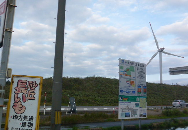 エコ発電の風車が印象的です