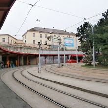 中央駅のトラム乗り場