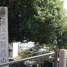 嵐山の碑。これぞ嵐山といったスポットのひとつ。