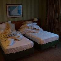 狭いベッドでした。