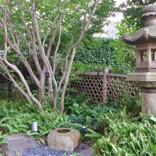 黙阿弥の石燈籠と蹲踞