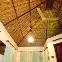 屋根は高く冷房もありますが、ファンも回ります。