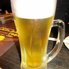 まず生ビールで。