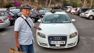 ドイツ車アウディで、大変快適