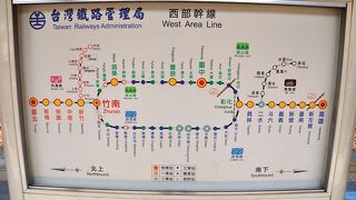 台湾の西海岸で、海線、山線が分岐する駅