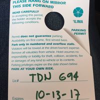 駐車時、この用紙をミラーの柄に掛けます