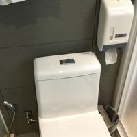 トイレです。紙は流せないタイプのような…？横にある蛇口は何？