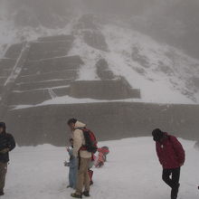 室堂です外は雪で積雪が有ります、晴れれば外を散策出来る。