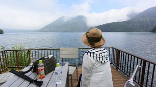 然別湖で遊覧船