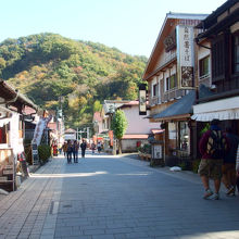 たくさんのお店が並ぶ麓の参道