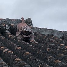 猫みたいで可愛いシーサーが屋根の上に