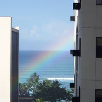 角部屋でしたが少しだけ海見えました。（望遠）