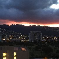 ﾍﾞｯﾄﾞﾙｰﾑからの朝焼け