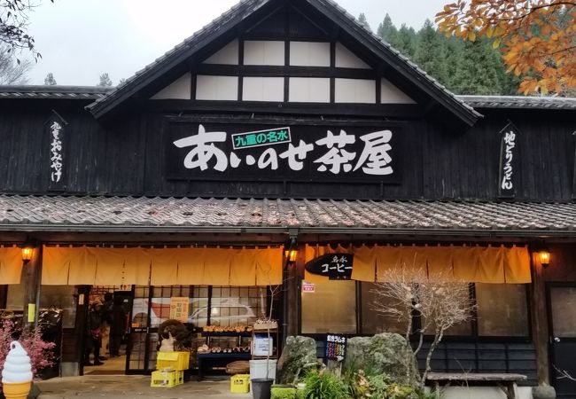 しいたけ茶と生姜煎餅が美味しい