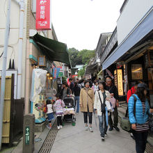 昔っぽい魚屋さんやお土産屋さんも一部残っていますが…