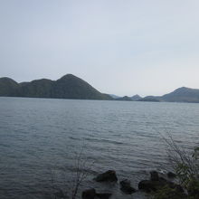 北側から眺めた洞爺湖中島の景観