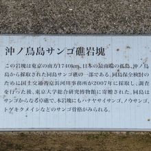 「沖ノ鳥島サンゴ礁岩塊」説明板