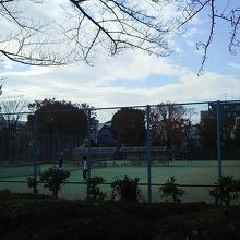 テニスコート、平日は予約しやすい。