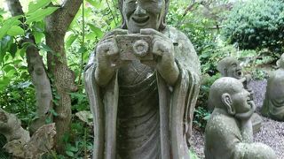 あじさいと羅漢像