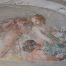 当時のフレスコ画でしょうか？ほぼ綺麗に修復されていますが。