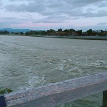 大雨や台風の後は桂川の水位が上がってるので注意!