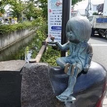 鬼太郎のブロンズ像。