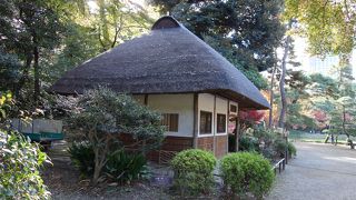 ポツンと茅葺屋根が