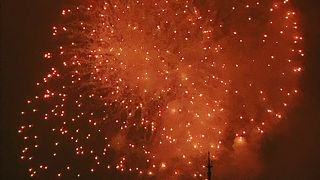 シンデレラ城と花火