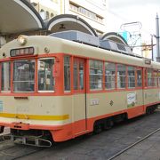 松山市駅前の伊予鉄市内線の停留所