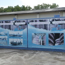 駐車場の壁に魚醤の製造過程が説明されていました