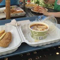 毎日食べたポテト&チキン。スープもつければ満足です。