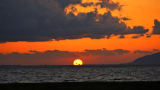 【松江】宍道湖に沈む夕日を見ました