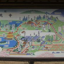 赤い矢印で見学コースを表してみました。