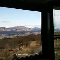 部屋から見た南阿蘇の山々