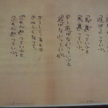 直筆の作品「こだまでしょうか」