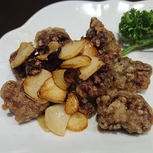 砂肝とニンニク