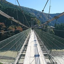 谷瀬の吊り橋の上からの画像