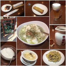 スペシャルセットに生ビール、紹興酒デカンタ