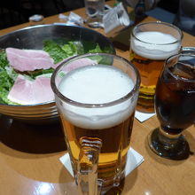 ビール生ハム・シーザーサラダ