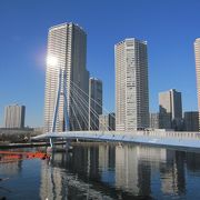 辰巳駅と高層マンションが立ち並ぶ東雲地区を繋ぐ歩行者専用橋