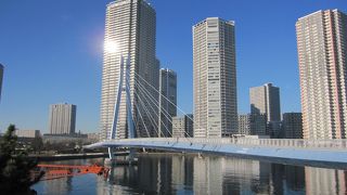 辰巳駅と高層マンションが立ち並ぶ東雲地区を繋ぐ歩行者専用橋