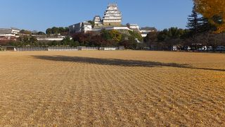 姫路駅からでもしっかり見える。近づいてもなかなか大きくならない