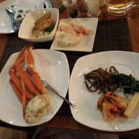 夕食はバイキング　蟹が出ました