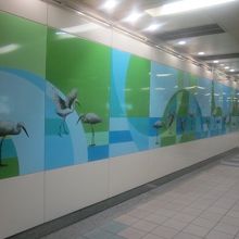鳥アート（三民高中駅バージョン）の様子