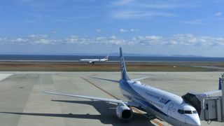 離着陸を眺めながらの昼食は最高